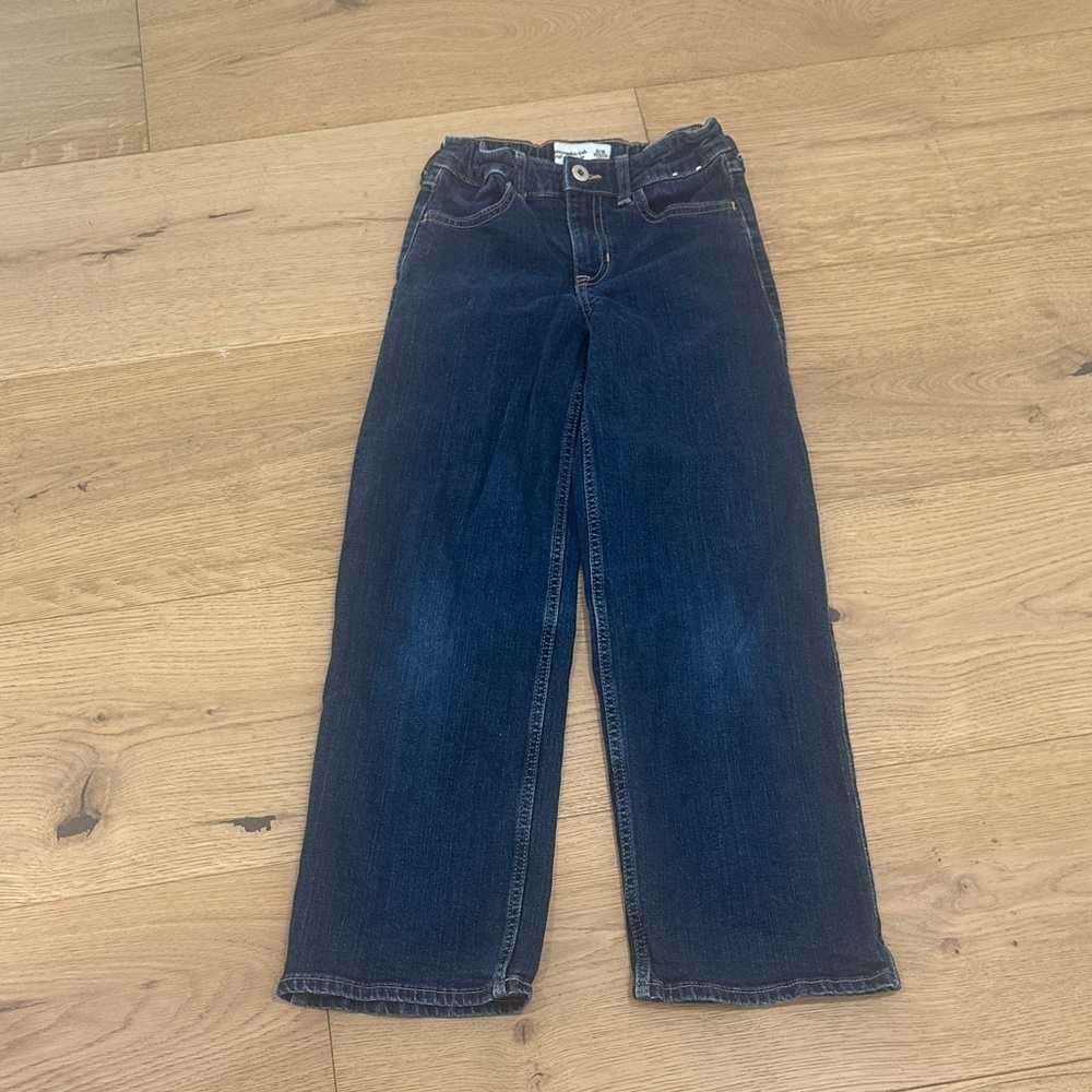Abercrombie kids high rise wide leg Dark Blue Denim Jeans 9/10Y